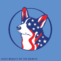 Corgi Circle Head with Flag