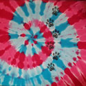 Filigree Paw Trail - Pink-Aqua Swirl Tiedye