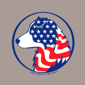 Australian Shepherd Circle Head with Flag